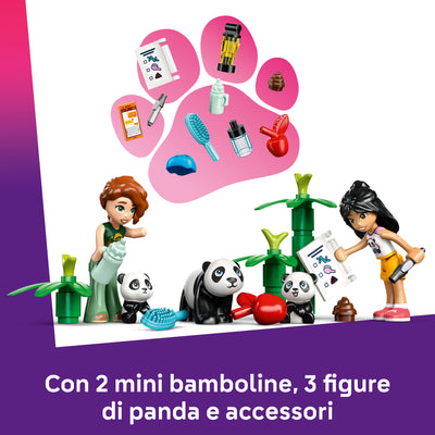 Il Santuario dei Panda visione dettaglio mini bamboline e accessori inclusi nel set