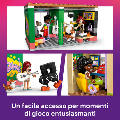 Negozio di musica e appartamento visione dettaglio accessori inclusi nel set lego