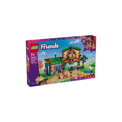 Ranch e scuderia dei pony visione con prospettiva laterale della scatola del set lego