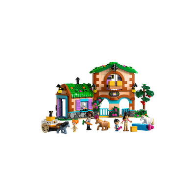 Ranch e scuderia dei pony visione frontale del set lego costruito