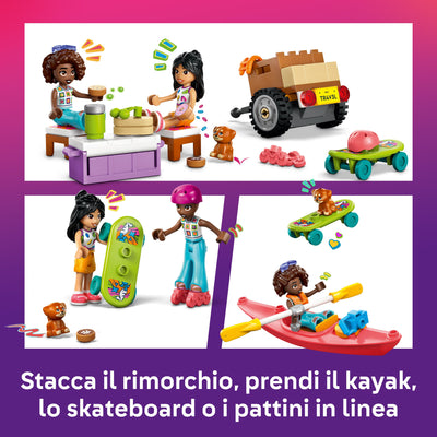 Viaggio in auto con il cucciolo visione dettaglio accessori inclusi nel set lego