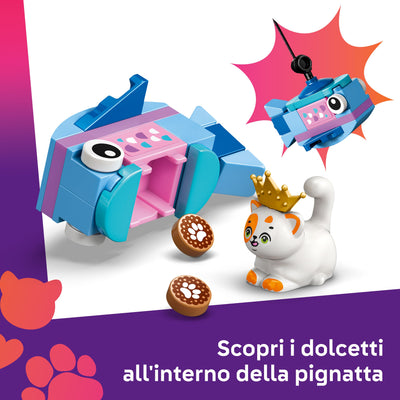 Festa di compleanno felina e Casa sull’albero visione dettaglio pignatta inclusa nel set lego