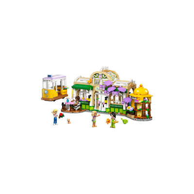 Caffè delle piante e Negozio di fiori visione frontale del set lego costruito