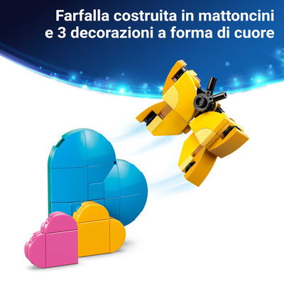 Angel visione dettaglio mattoncini e decorazioni a forma di cuore incluse nel set lego