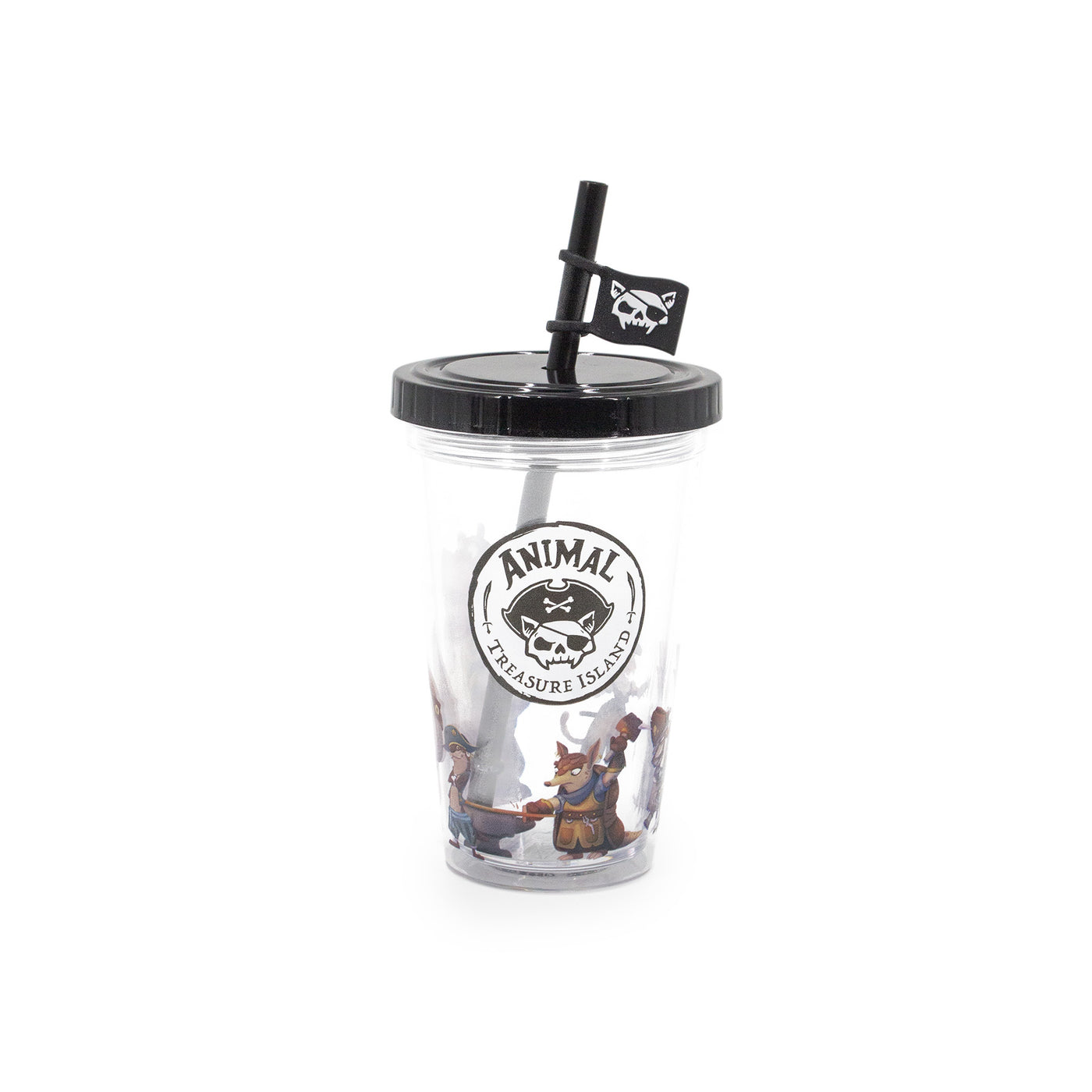 Bicchiere con Cannuccia Animal Treasure Island