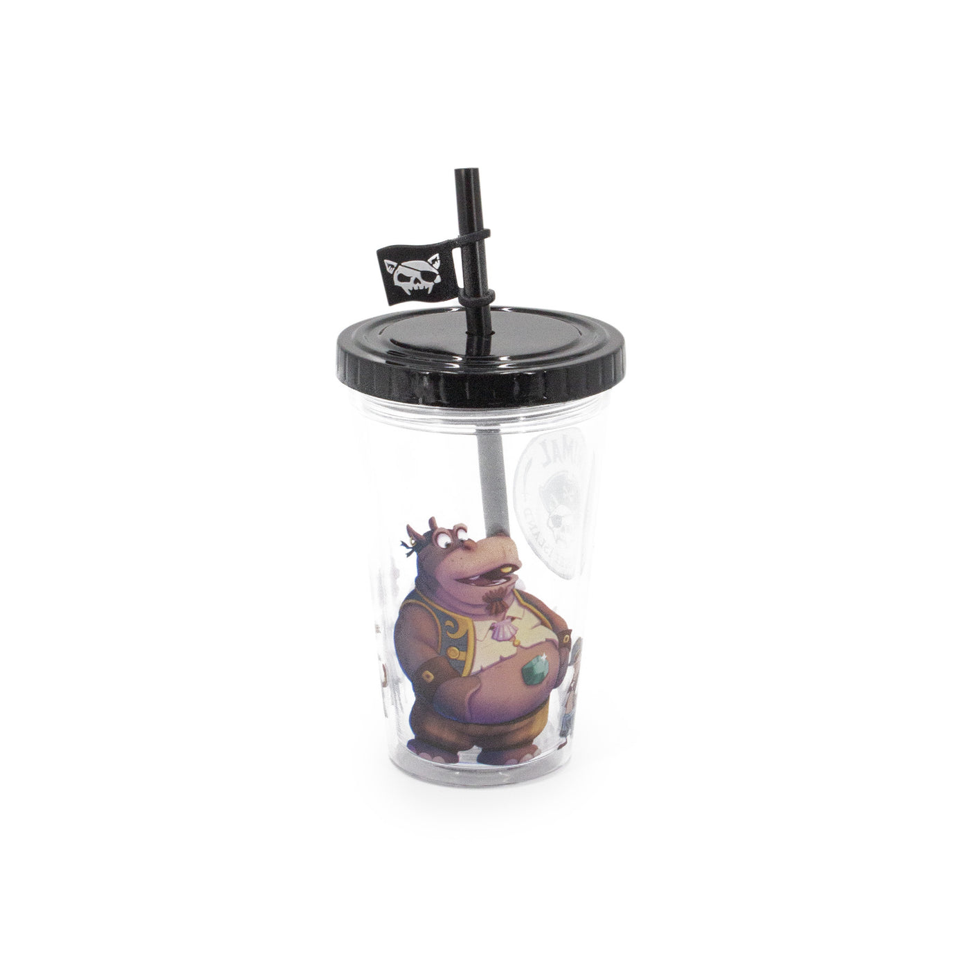 Bicchiere con Cannuccia Animal Treasure Island