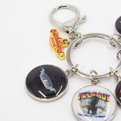 Portachiavi Attrazioni Gardaland visione con zoom dettaglio ciondolo con logo di Gardaland