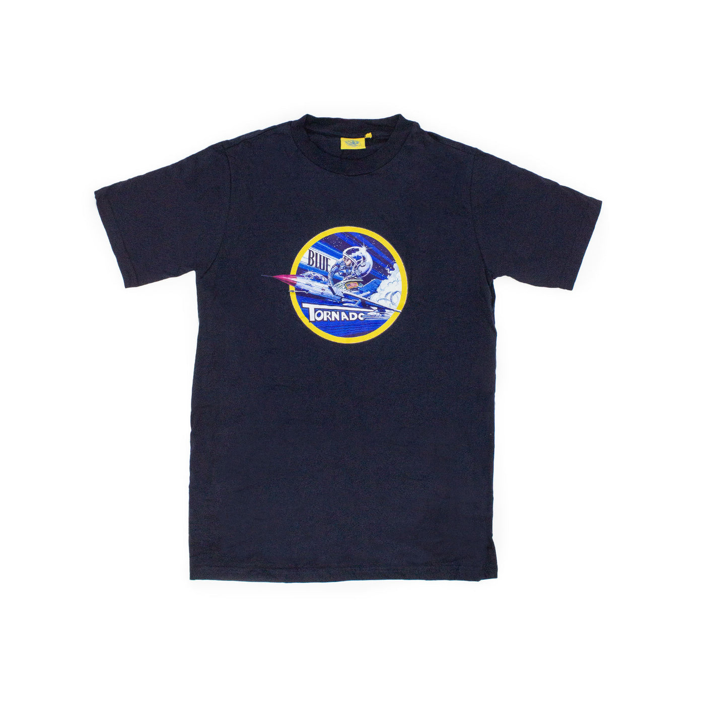T-Shirt Blue Tornado colore blu scuro con stampa visione frontale
