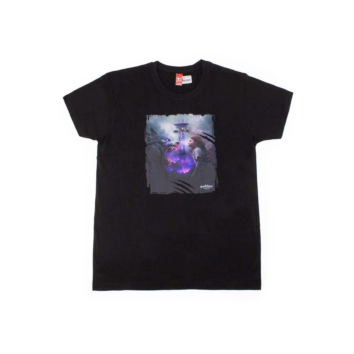 T-Shirt Wolf Legend colore nero con stampa, visione frontale