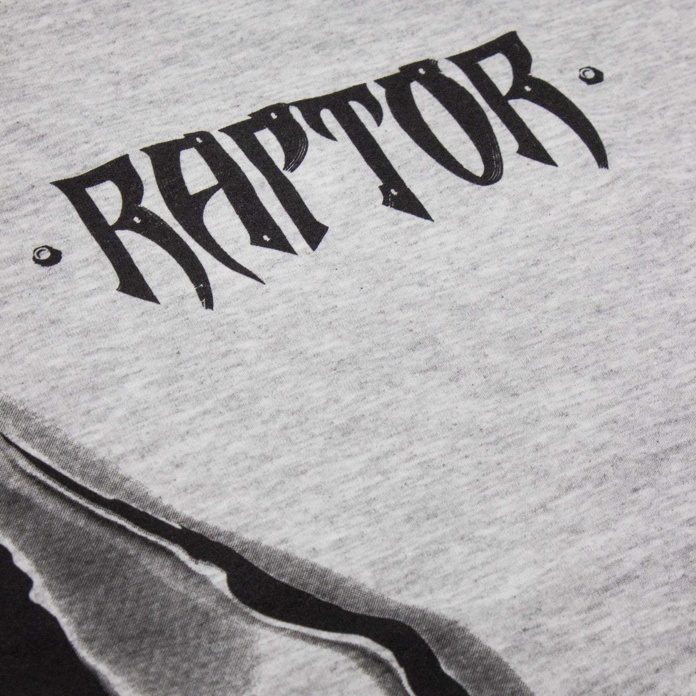 T-Shirt Raptor fotografia dettaglio stampa nera con zoom