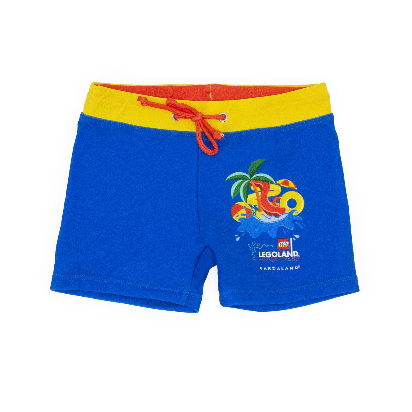 Costume bimbo LEGOLAND Wter Park GARDALAND colore giallo e blu con stampa illustrata, visione frontale