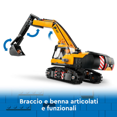 Escavatore da cantiere giallo