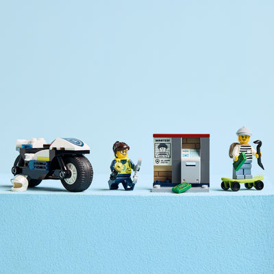 Inseguimento della moto della Polizia fotografia del set lego con disposizione orizzontale
