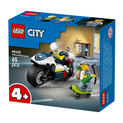 Inseguimento della moto della Polizia visione con prospettiva laterale della scatola del set lego
