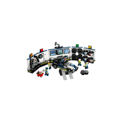 Officina delle auto della Polizia visione con prospettiva laterale del set lego costruito