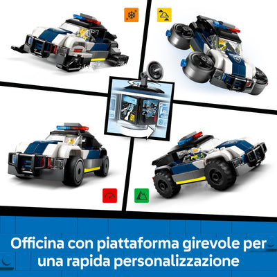 Officina delle auto della Polizia visione dettaglio officina girevole