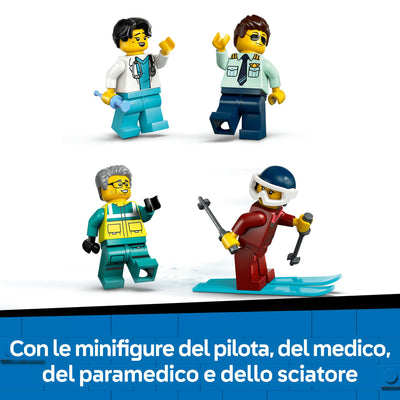 Aereo ambulanza di emergenza visione minifigure incluse nel set lego