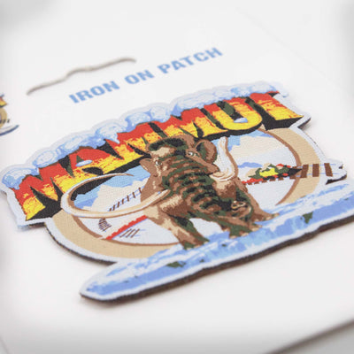 Fotografia dettaglio ricamo della Patch Mammut con zoom
