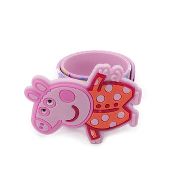 Bracciale a scatto rosa Peppa Pig braccialetto chiuso visione frontale
