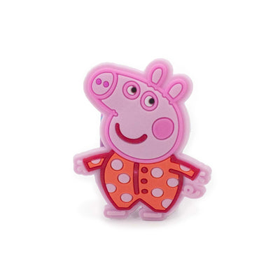 Bracciale a scatto rosa Peppa Pig visione verticale del braccialetto chiuso
