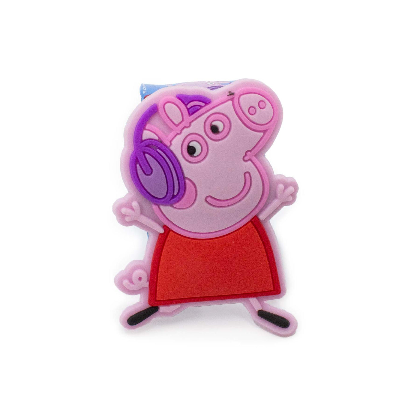 Bracciale a scatto azzurro Peppa Pig visione verticale del braccialetto chiuso