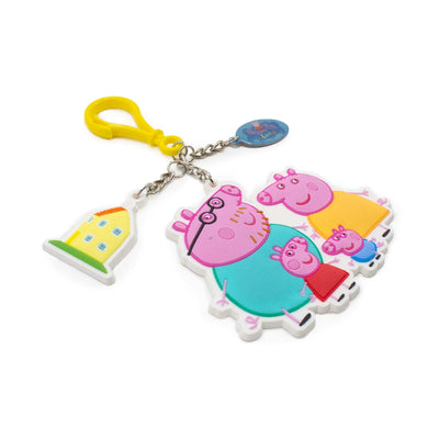 Portachiavi Famiglia Peppa Pig visione con prospettiva laterale