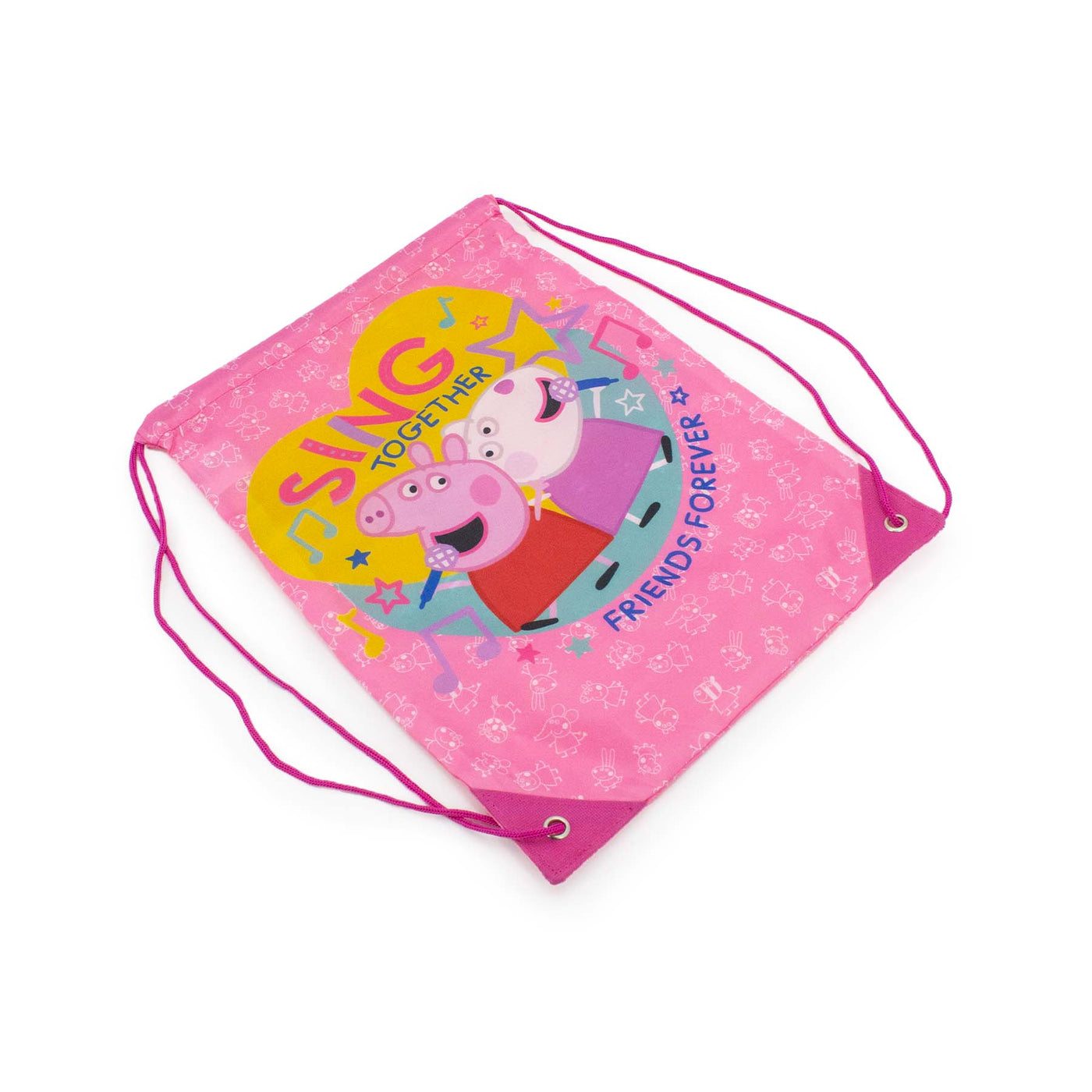 Sacca Sportiva Peppa Pig visione con prospettiva laterale della sacca