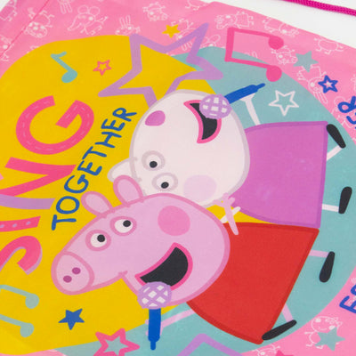 Sacca Sportiva Peppa Pig fotografia dettaglio della stampa con zoom