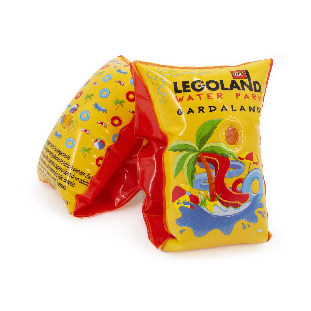 Braccioli LEGOLAND® visione fronte e retro dei braccioli con prospettiva laterale