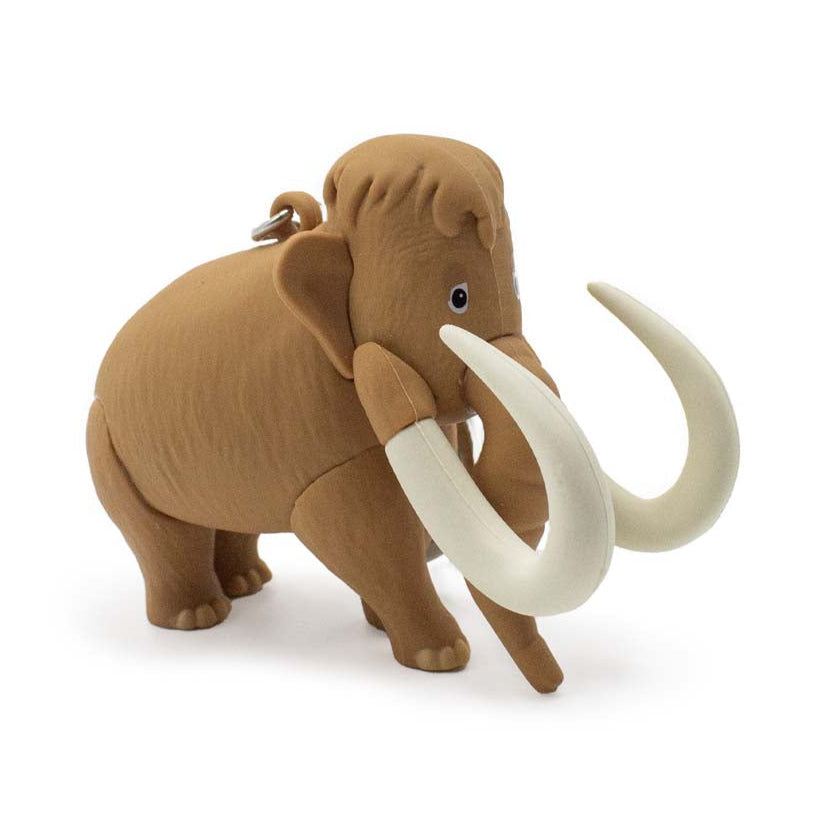 Portachiavi Mammut 3D visione con prospettiva laterale del Mammut di gomma