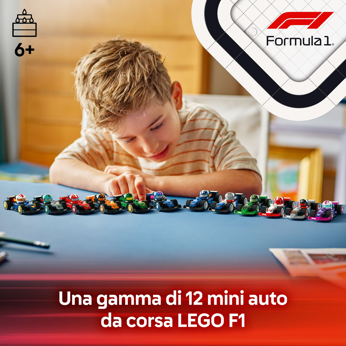 Monoposto di F1® da collezione fotografia promozionale "Una gamma di 12 mini auto da corsa LEGO F1"
