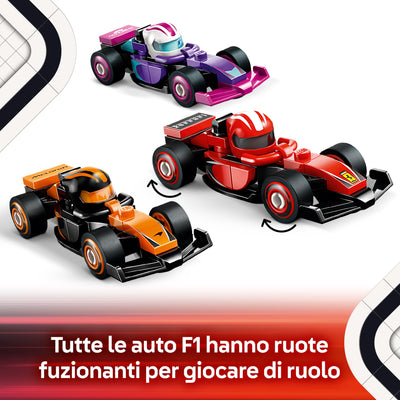 Monoposto di F1® da collezione fotografia promozionale "Tutte le auto F1 hanno ruote funzionanti per giocare di ruolo"