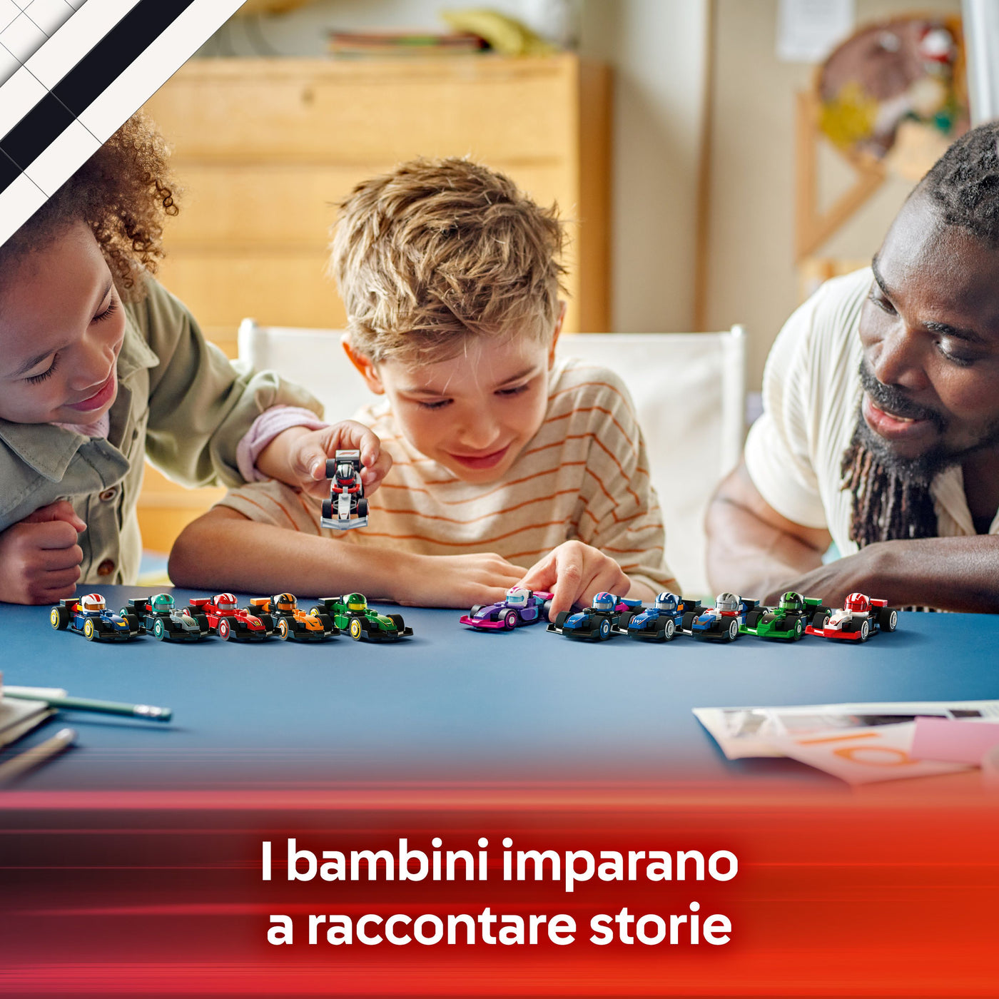 Monoposto di F1® da collezione fotografia promozionale "I bambini imparano a raccontare storie"