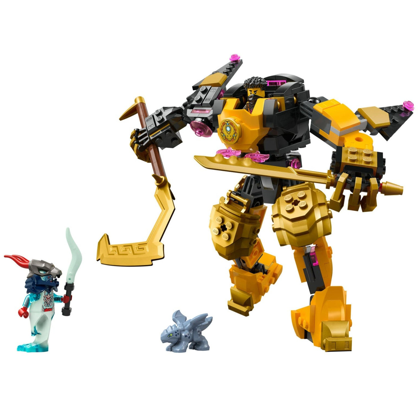 Battle Mech Spinjitzu di Arin visione con prospettiva laterale del set lego costruito
