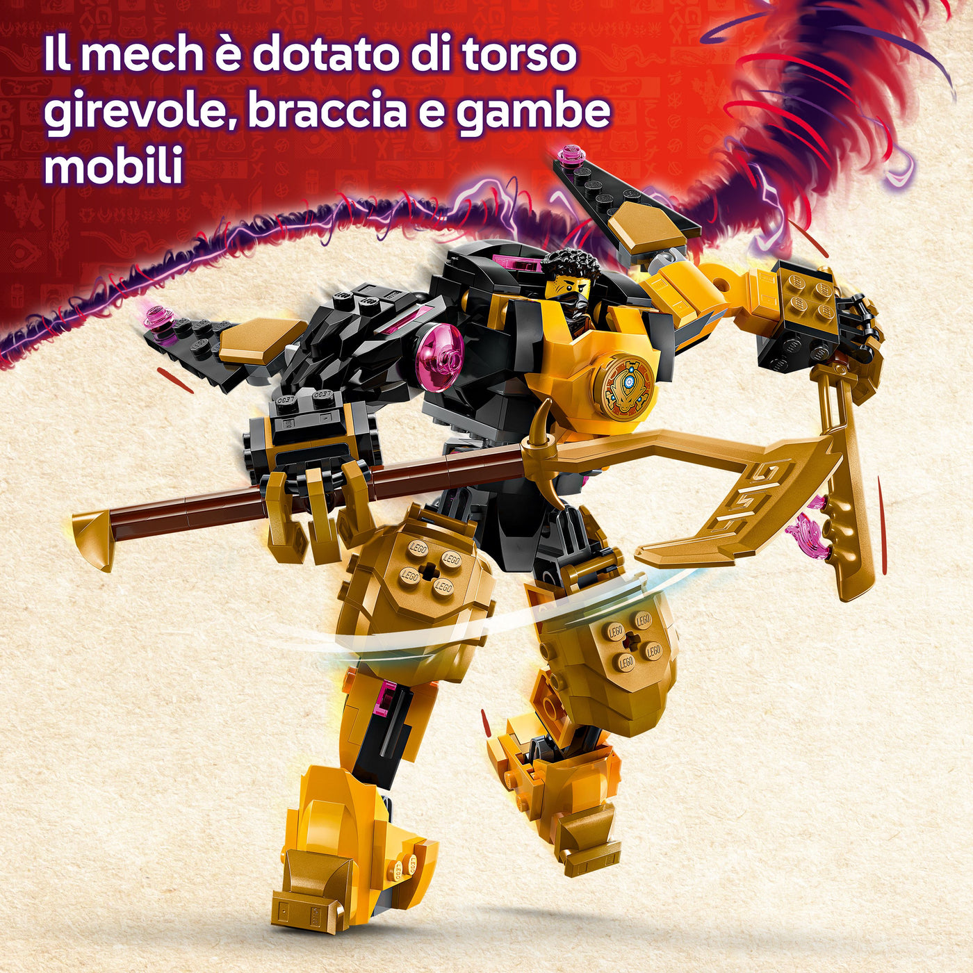Battle Mech Spinjitzu di Arin visione dettaglio mobilità del Mech
