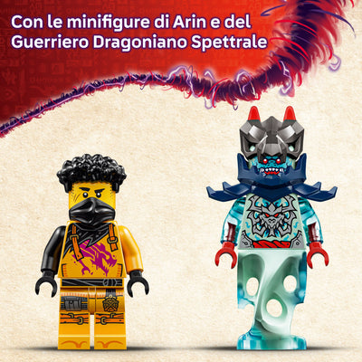 Battle Mech Spinjitzu di Arin visione dettaglio minifigure incluse nel set lego