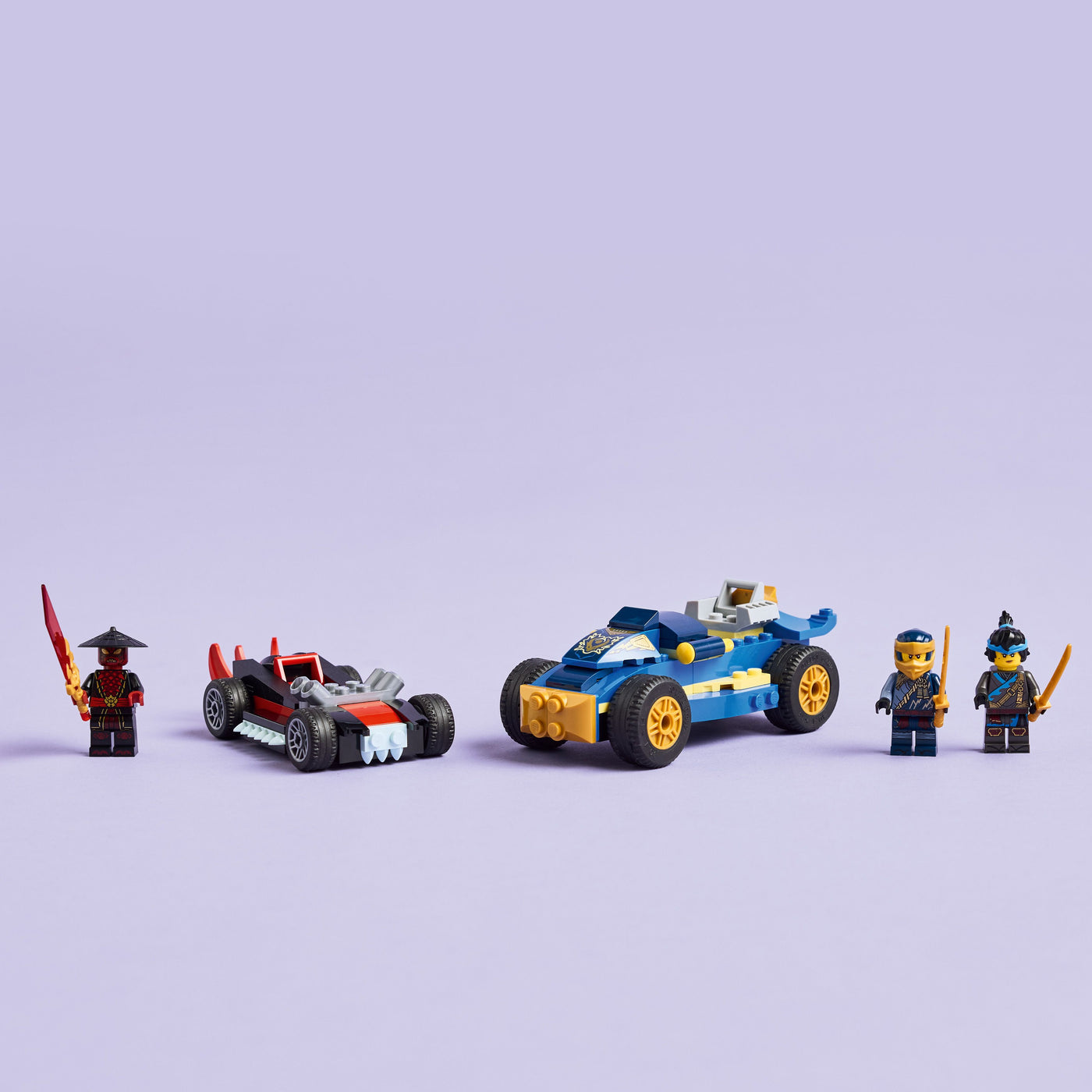 Duello ad alta velocità tra Rogue e Drix visione con prospettiva orizzontale del set lego costruito
