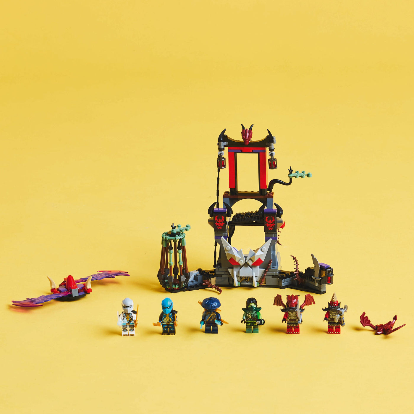 Villaggio della tempesta dragoniano fotografia del set lego completo con disposizione orizzontale