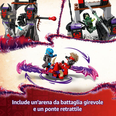 Villaggio della tempesta dragoniano fotografia promozionale "Include un'arena da battaglia girevole e un ponte retrattile"