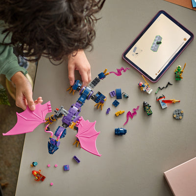 Rontu, il Drago Maestro fotografia dall'alto del set lego in costruzione