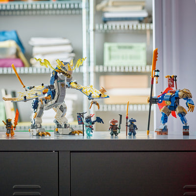 Mech cavalca-drago di Rogue fotografia del set lego costruito con disposizione orizzontale