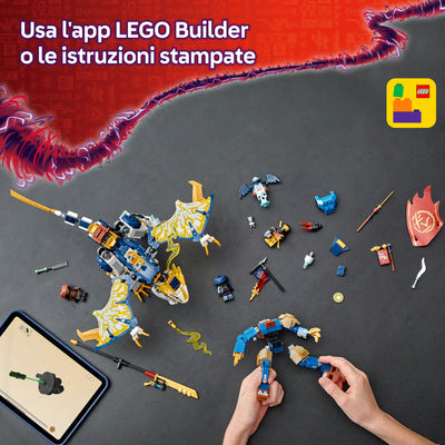 Mech cavalca-drago di Rogue fotografia dall'alto "Usa l'app LEGO Builder o le istruzioni stampate"