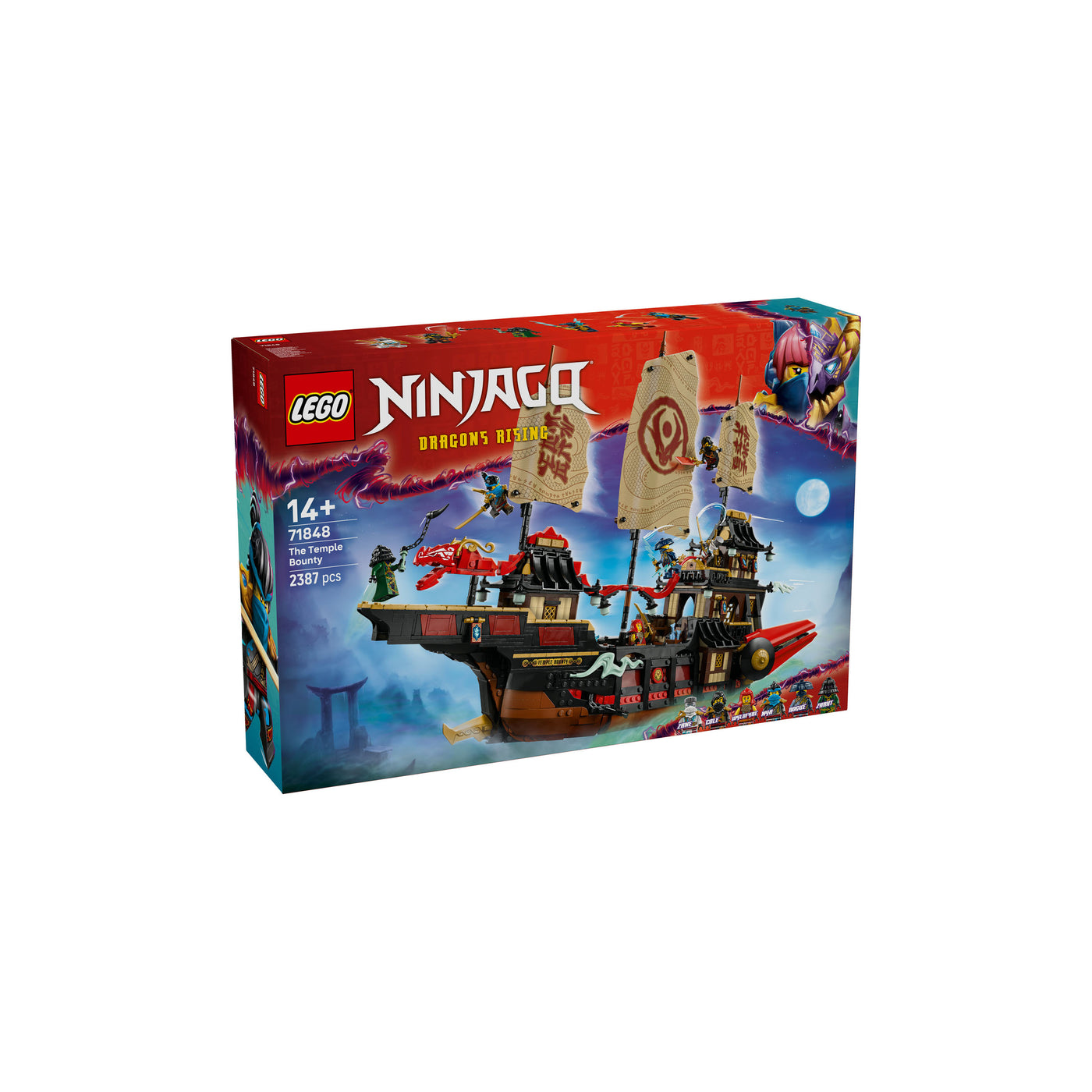 Il Bounty del Tempio visione con prospettiva laterale della scatola del set lego