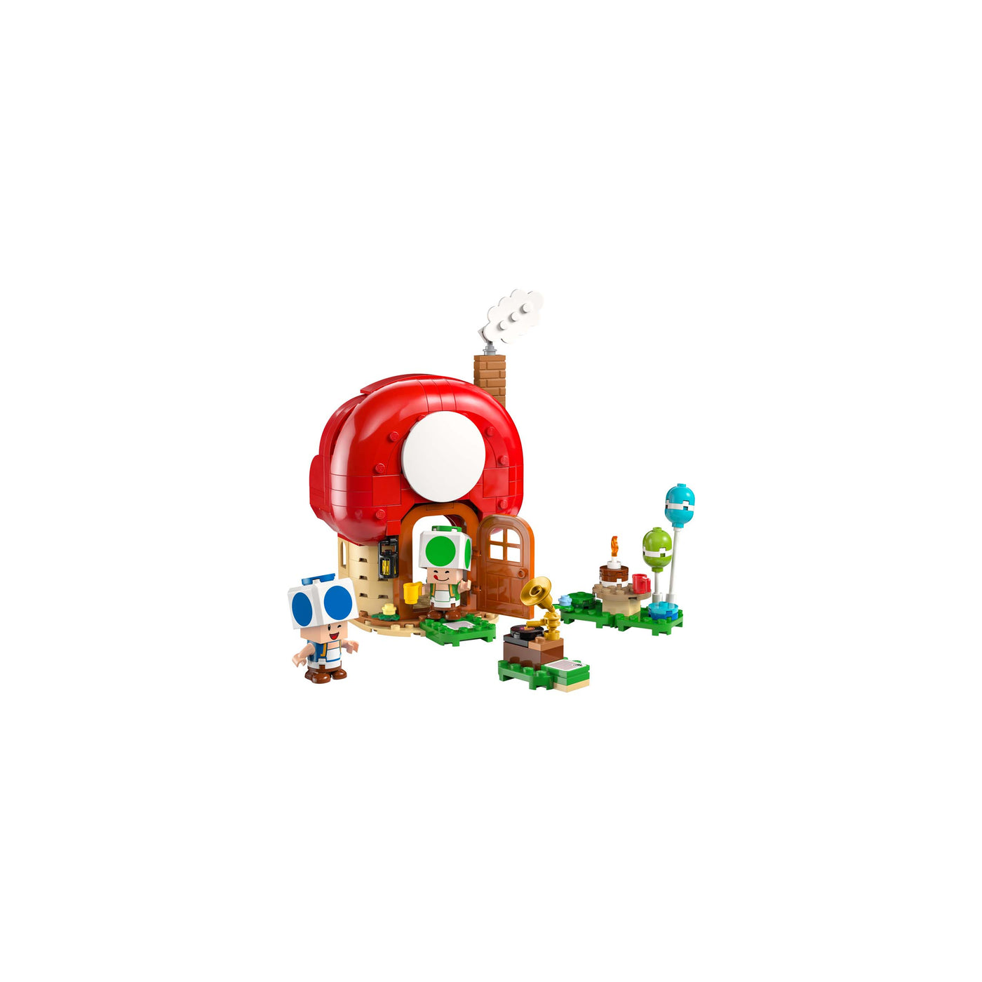 Festa a casa di Toad visione con prospettiva laterale del set lego costruito