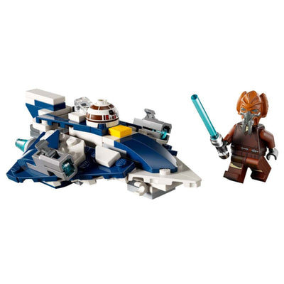 Microfighter Jedi Starfighter di Plo Koon visione con prospettiva laterale del set costruito