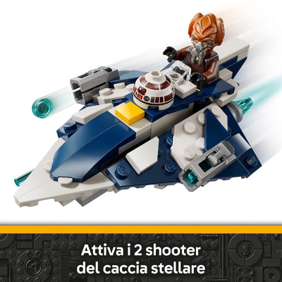 Microfighter Jedi Starfighter di Plo Koon visione dettaglio shooter del set lego
