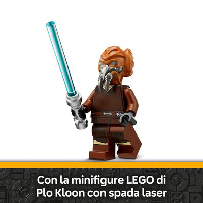 Microfighter Jedi Starfighter di Plo Koon visione dettaglio minifigure inclusa nel set lego