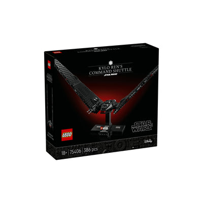 Shuttle di comando di Kylo Ren visione con prospettiva laterale della scatola del set lego