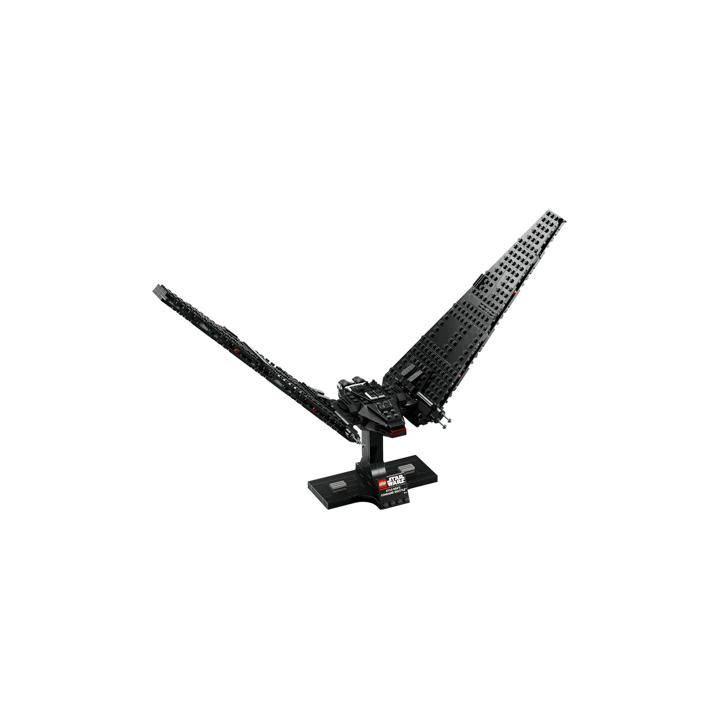 Shuttle di comando di Kylo Ren visione con prospettiva laterale del set lego costruito