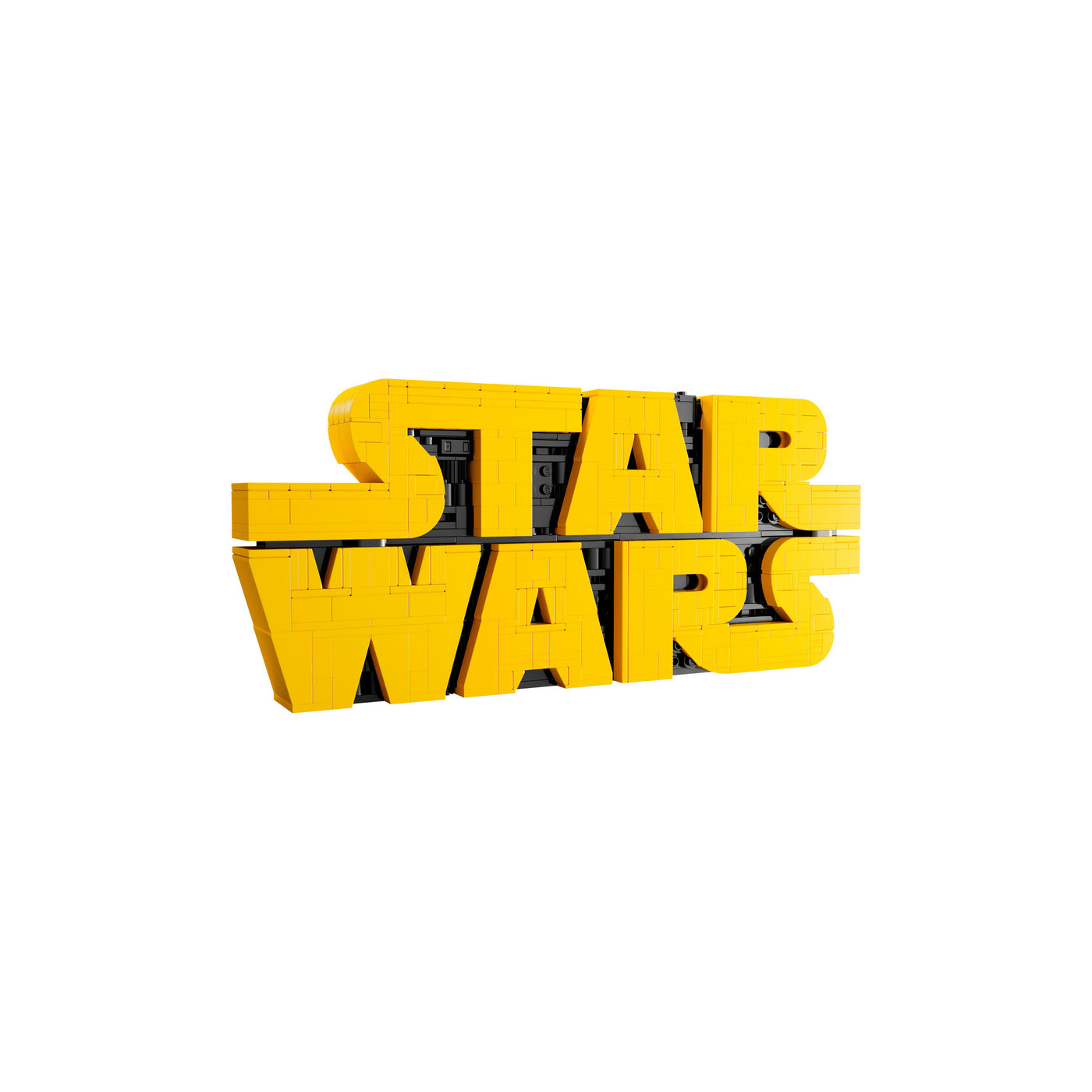 Logo Star Wars™ in mattoncini visione con prospettiva laterale del set lego costruito